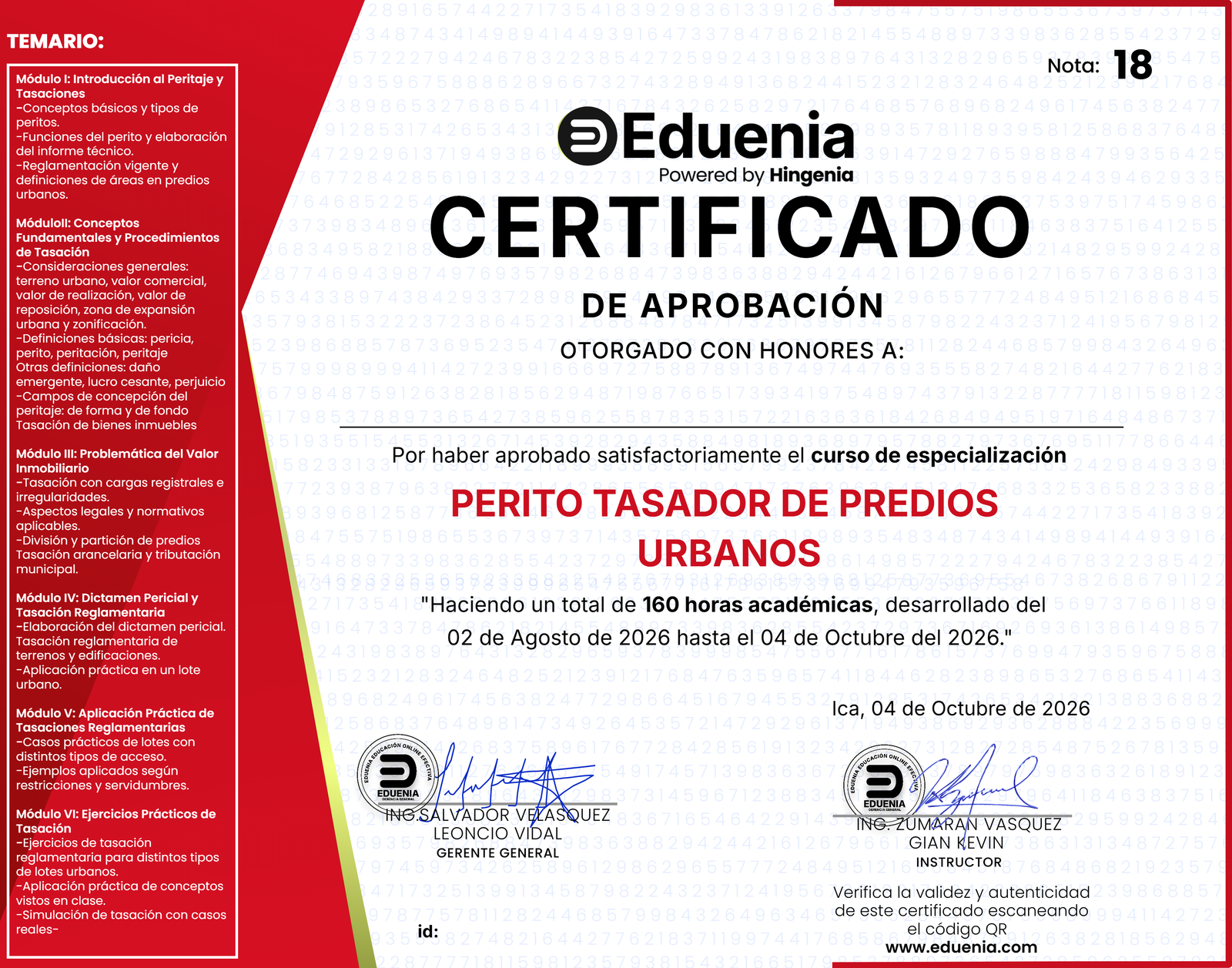 Certificado Eduenia