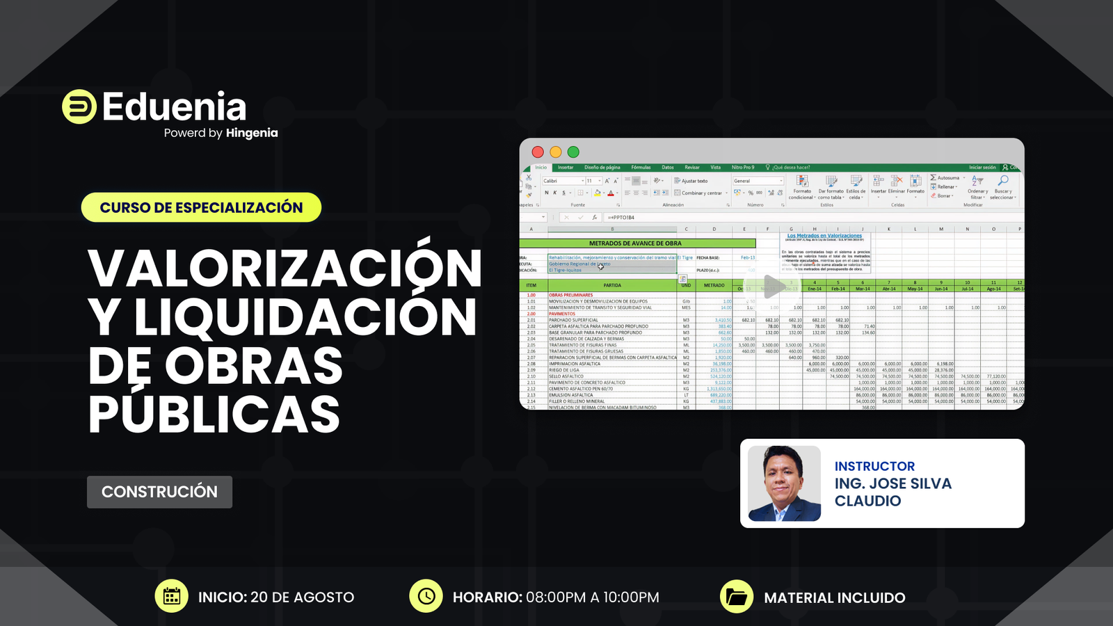 Valorización y Liquidación de Obras Públicas – 15 de setiembre