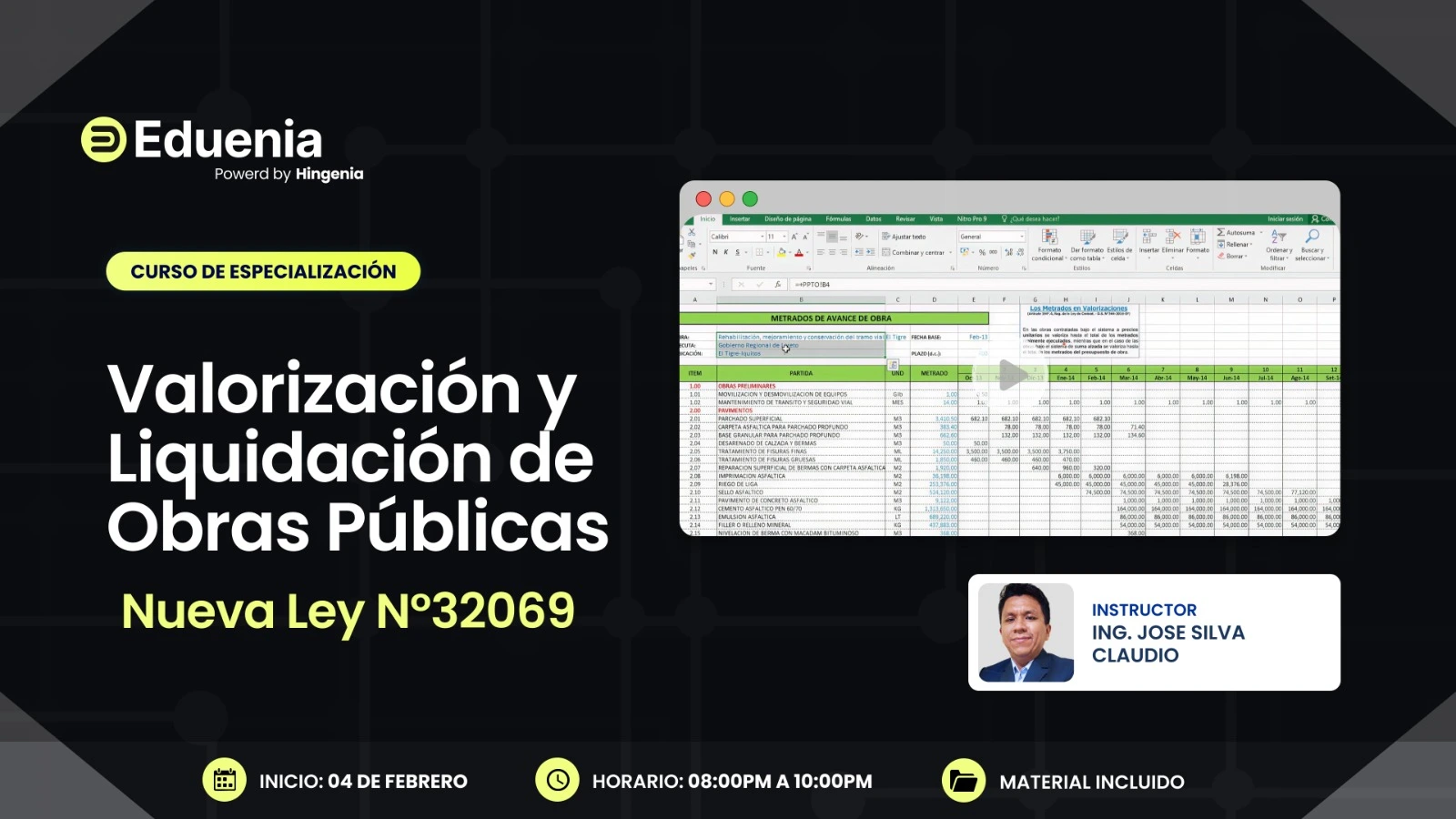 Valorización y Liquidación de Obras Públicas – 04 de febrero