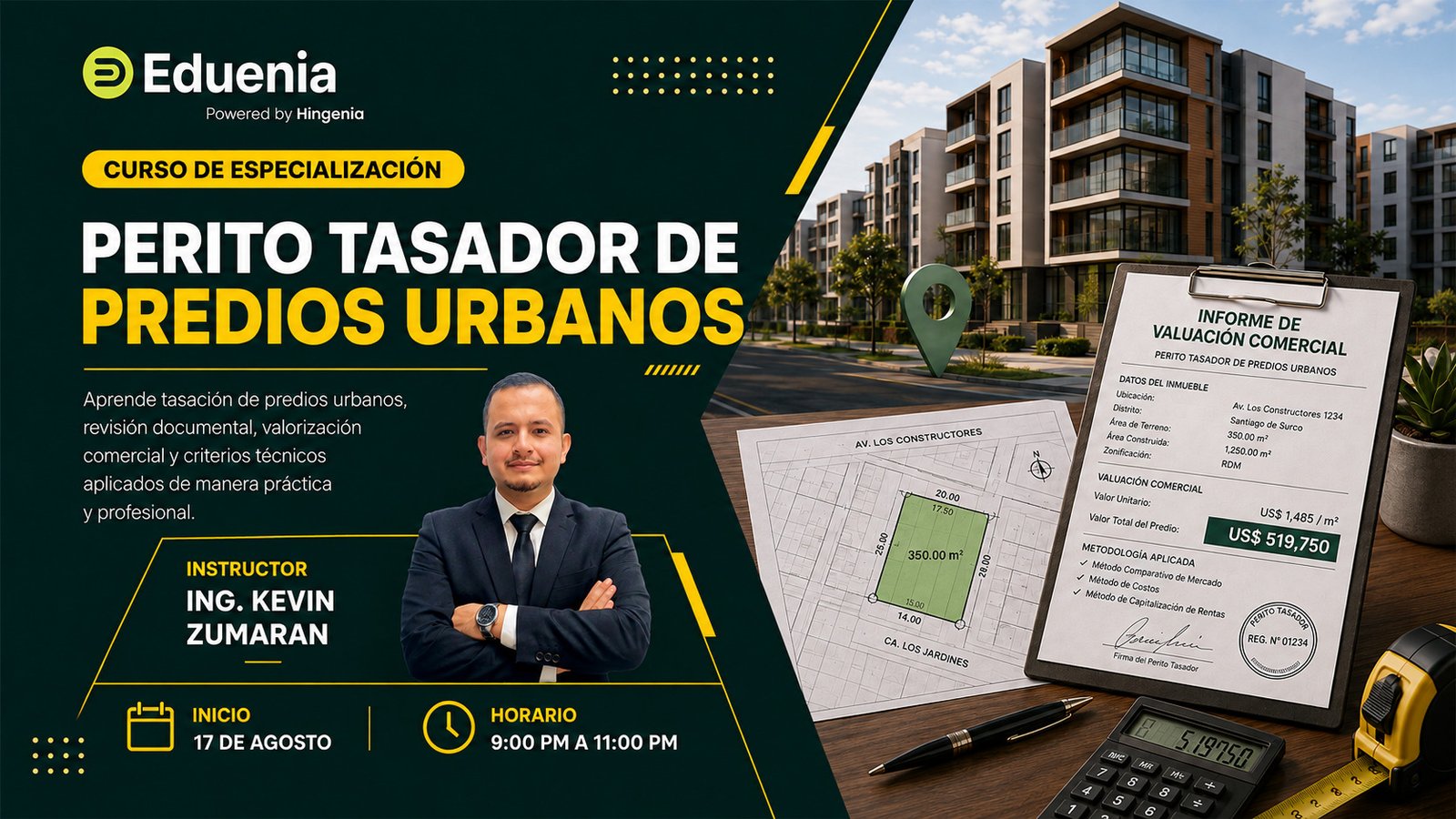 CURSO DE ESPECIALIZACIÓN – PERITO TASADOR DE PREDIOS URBANO